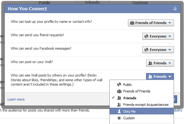 private facebook friend wall posts